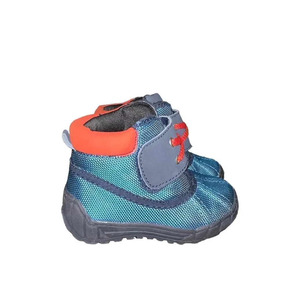 Gymboree infant boots in blue and orange size 5‎